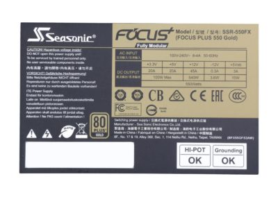 Seasonic FOCUS Plus Series SSR-550FX 550W 80+ Gold Intel ATX 12V Full Modular 120mm FDB Fan Compact 140 mm Size Power Supply