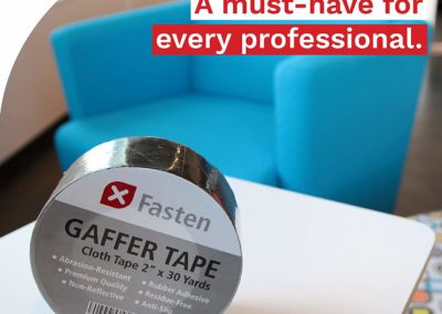 XFasten Professional Grade Gaffer Tape, 2 Inch X 30 Yards (Black), Residue Free, Non Reflective and Easy to Tear Gaff Tape