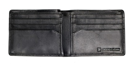 LEWIS N CLARK RFID Blocking Ballistic Nylon & Leather Trimmed Bifold Wallet