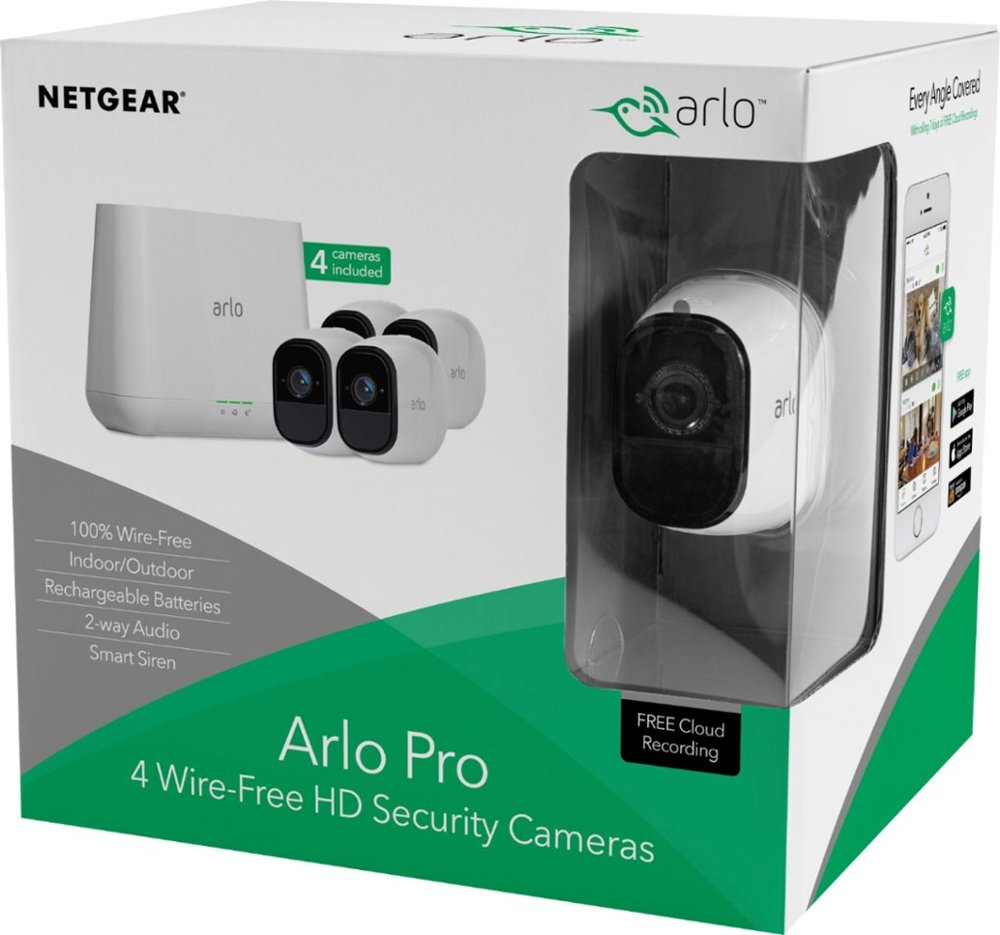 Arlo Pro 4Camera Indoor/Outdoor Wireless 720p Security Camera System for 349.99 Shipped from