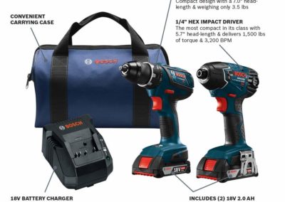 Bosch Power Tools Drill Set - CLPK232A-181 – 18-Volt Cordless Drill Driver/Impact Combo Kit with 2 Batteries, 18V Charger and Soft Carrying Case