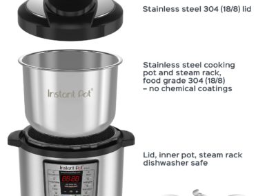 Instant Pot LUX80 8 Qt 6-in-1 Multi- Use Programmable Pressure Cooker, Slow Cooker, Rice Cooker, Sauté, Steamer, and Warmer