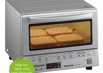 Panasonic Toaster Oven NB-G110P FlashXpress with Double Infrared Heating and Removable 9-Inch Inner Baking Tray, Silver, 1300W