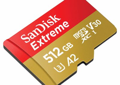 SanDisk 512GB Extreme microSDXC UHS-I Memory Card with Adapter - C10, U3, V30, 4K, A2, Micro SD - SDSQXA1-512G-GN6MA