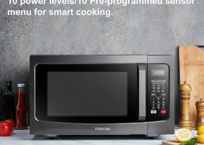 Toshiba EC042A5C-BS Microwave Oven with Convection Function Smart Sensor and LED Lighting 1.5 Cu.ft Black Stainless