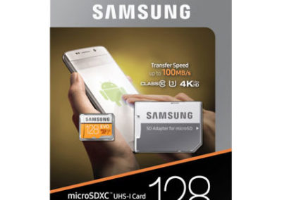 128GB EVO MICRO Samsung Read 100MB/s Class 10 UHS-3 MB-MP128GA/AM