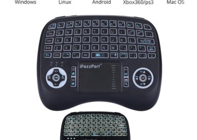 Leelbox 2.4Ghz Mini Keyboard, Wireless Mouse Touchpad Rechargeable Combos for PC Pad Android TV Box, LED Backlit