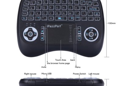 Leelbox 2.4Ghz Mini Keyboard, Wireless Mouse Touchpad Rechargeable Combos for PC Pad Android TV Box, LED Backlit