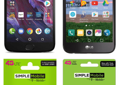5.2" Motorola Moto X4 32GB Unlocked Phone + 5.5" LG Fiesta 2 16GB Simple Moble Prepaid Phone + $50 Simple Mobile Refill Card + Simple Mobile SIM Card Kit