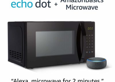 AmazonBasics Microwave with Echo Dot (3rd Gen.) Alexa-Enabled Bundle