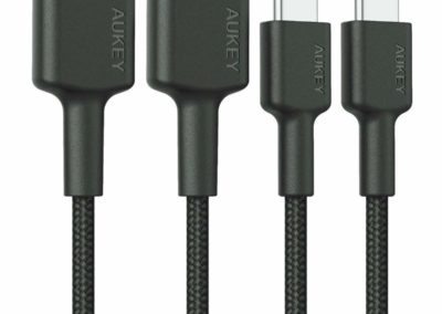 USB Type C Cable AUKEY [ 6ft 2-Pack ] USB C Cable Braided Nylon USB C to USB A Fast Charging Cord for Samsung Galaxy Note 9 8 S10 S10+ S10e S9 S8+ Fold, LG V30 V20 G6, Nexus 6P, Nintendo Switch, Pixel