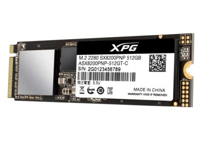 XPG SX8200 PRO PCIE NVME GEN3X4 M.2 2280 512GB SSD (ASX8200PNP-512GT-C) W/ BLACK XPG HEATSINK