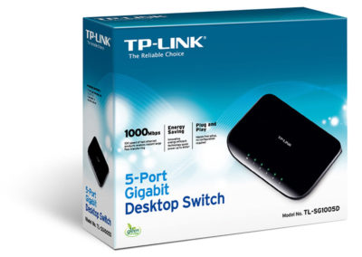 TP-LINK TL-SG1005D 10/100/1000Mbps Unmanaged 5-Port Gigabit Desktop Switch, Power-Saving