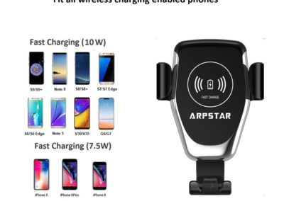 Wireless Car Charger, ARPSTAR Quick Charge Wireless Car Charger with Car Mount Phone Holder Fast Charging for iPhone Xs XR X 8 Plus and Samsung Galaxy S8/9 Plus Note 8/9 or Any Other Qi Smartphone