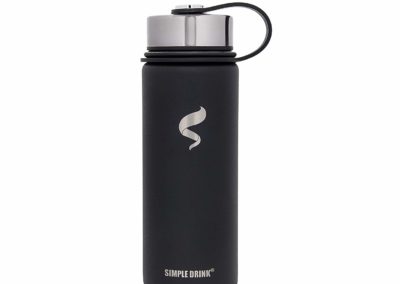 Simple Drink Stainless Steel Insulated Water Bottle - Cold 24 Hrs & Hot 12 Hrs | Reusable Wide Mouth Metal Flask with Portable Strong Cap for Sports Travel, Leak Proof