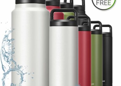 Brewsly Insulated Water Bottle, Double Wall Vacuum Insulated Stainless Steel Leak Proof Sports Water Bottle, with BPA Free Cap, Scratch Proof (4 Color, 4 Capacity)