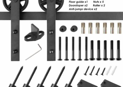 FEMOR 6.6 FT Heavy Duty Single Rail Sliding Barn Door Hardware Kit, Super Smoothly and Quietly, Simple and Easy to Install, Fit 36"-40" Wide DoorPanel(Big Wheel Industrial Hangers)
