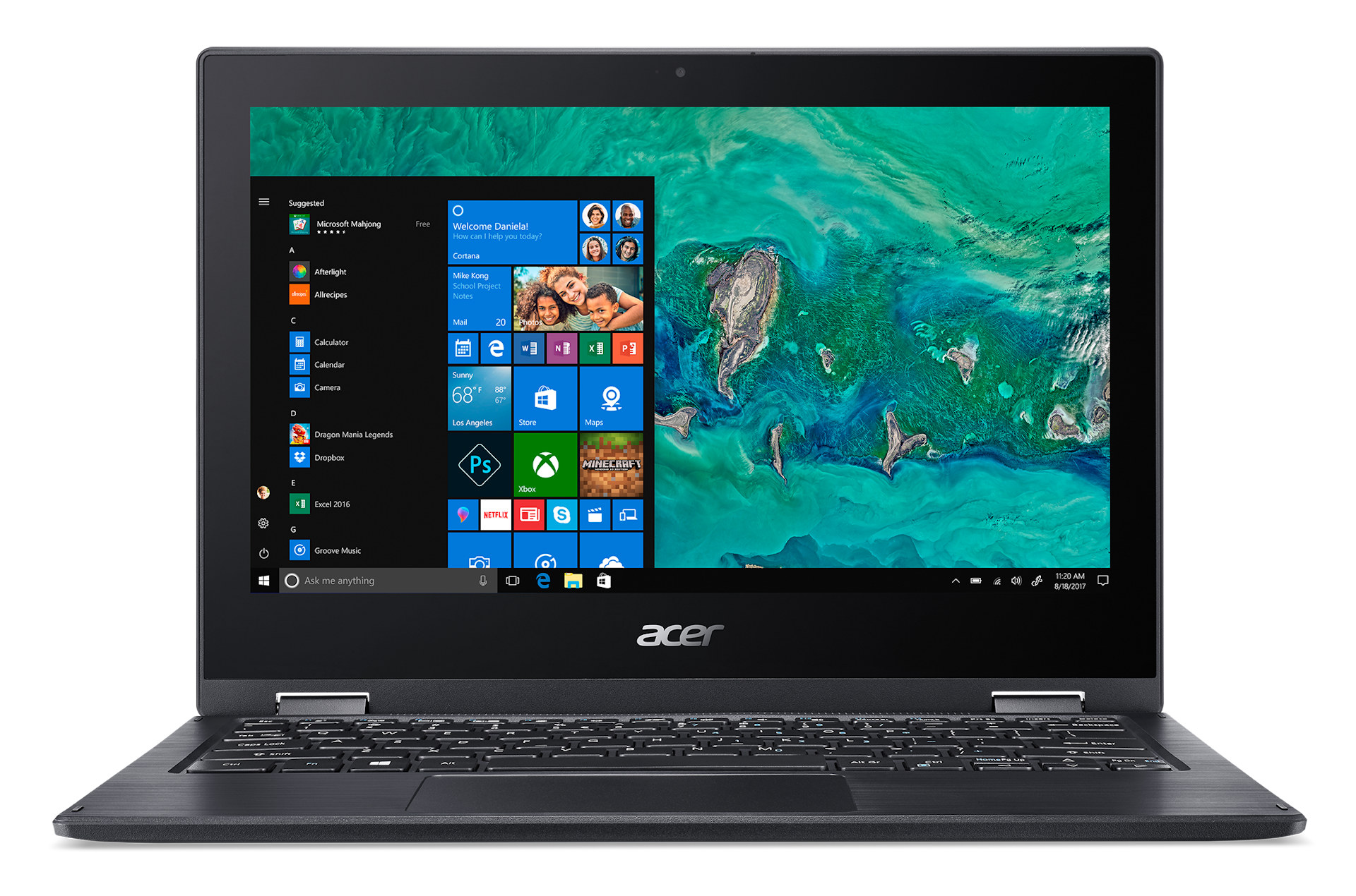Touchscreen 11.6" Acer Spin 1 2-in-1 Laptop with Intel Pentium N5000, 4GB LPDDR4 Memory, 64GB