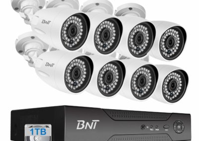 BNT 1080P PoE Security Camera System, 8CH NVR 8 Camera, 7/24 Video Audio Recording Onvif, Free APP Remote Monitor, Customizable Motion Detect， IP67 Waterproof Indoor Outdoor,1TB Hard Drive
