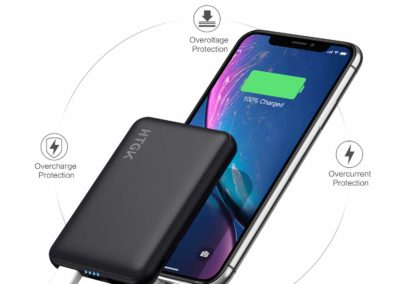 HTGK Mini Power Banks 5000mAh Portable Charger Ultra Slim Power Bank with Dual Input and Output External Battery Pack Compatible with Most Smart Phones