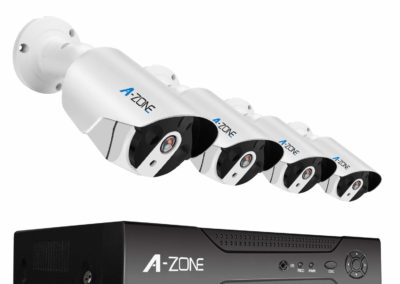 Security Camera System, A-ZONE Security 8ch 1080P NVR HD 1080P IP PoE Security Camera System with 4 Outdoor/Indoor 3.6mm Fixed Lens 2MP 1080P Cameras, QR Code Easy Setup, Free Remote View-1TB HDD