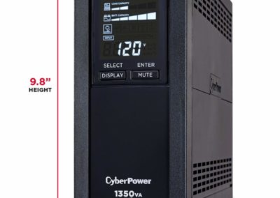 CyberPower CP1350AVRLCD Intelligent LCD UPS System, 1350VA/815W, 10 Outlets, AVR, Mini-Tower