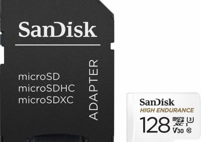 SanDisk 128GB High Endurance Video microSDXC Card with Adapter for Dash cam and Home Monitoring Systems - C10, U3, V30, 4K UHD, Micro SD Card - SDSQQNR-128G-GN6IA