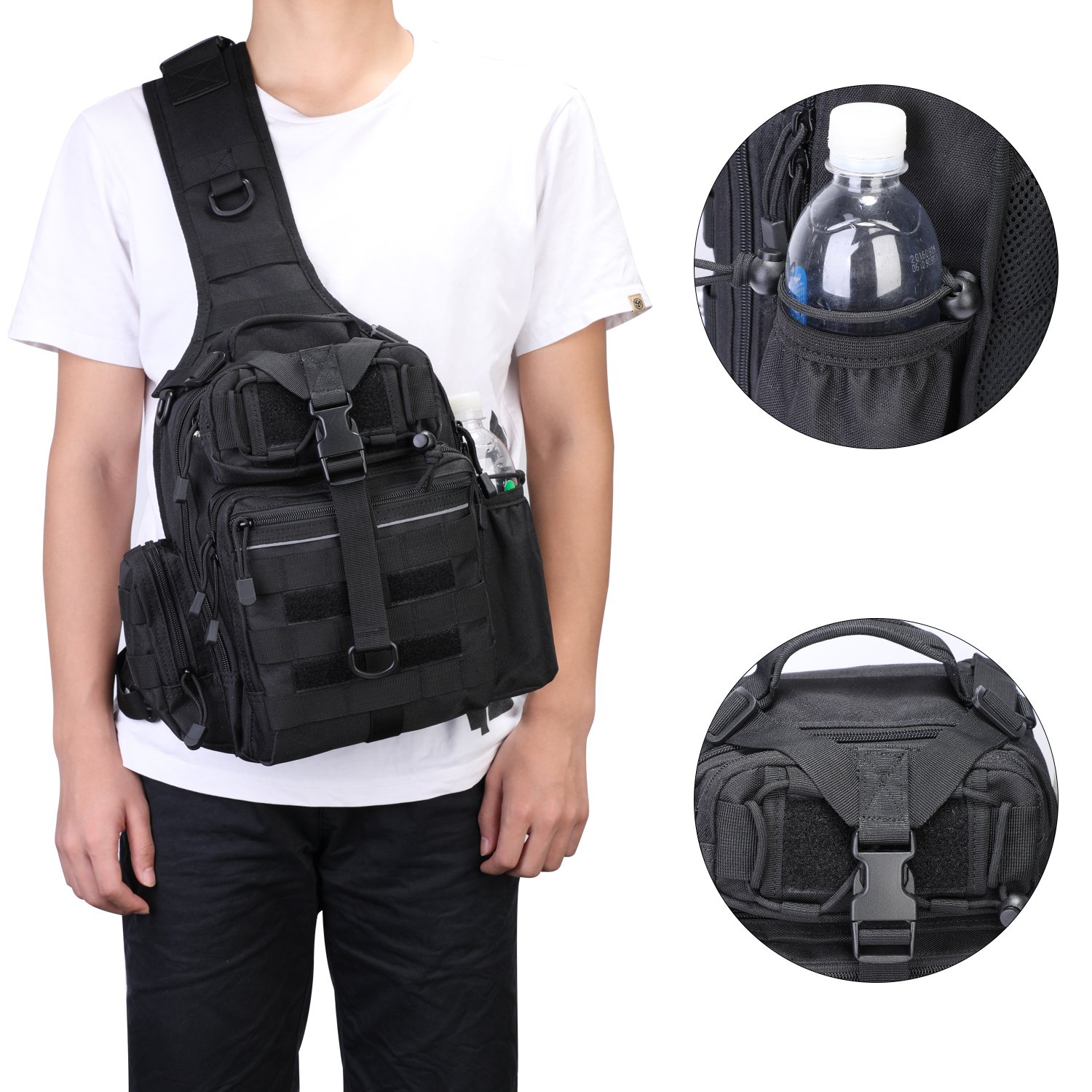 Tactical Sling Backpack Military EDC Shoulder Chest Bag for $16.14 Shipped from Amazon