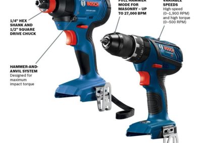 Bosch CORE18V 3-Tool 18-Volt Lithium Ion Power Tool Combo Kit with Soft and Free Cordless Rotary Hammer (Charger and 2-Batteries Included) GXL18V-239B25+GBH
