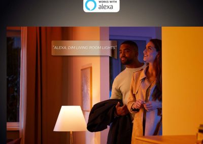 Echo Dot (3rd Gen) Charcoal Bundle with Philips Hue White 2-pack A19 Smart Bulbs, Bluetooth & Zigbee compatible (No Hub Required)