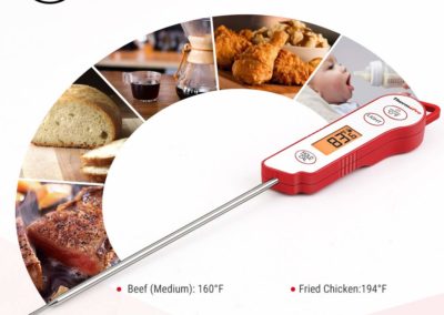 ThermoPro TP15 Digital Waterproof Instant Read Meat Thermometer for Grilling Cooking Food Candy Thermometer Kitchen with Calibration & Backlight for BBQ Smoker Grill Thermometer