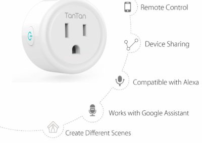 Smart Plug TanTan WiFi Mini Socket Smart Outlet, Work with Alexa and Google Home, No Hub Required, Remote Control your Devices, ETL and FCC Listed 4 Pack